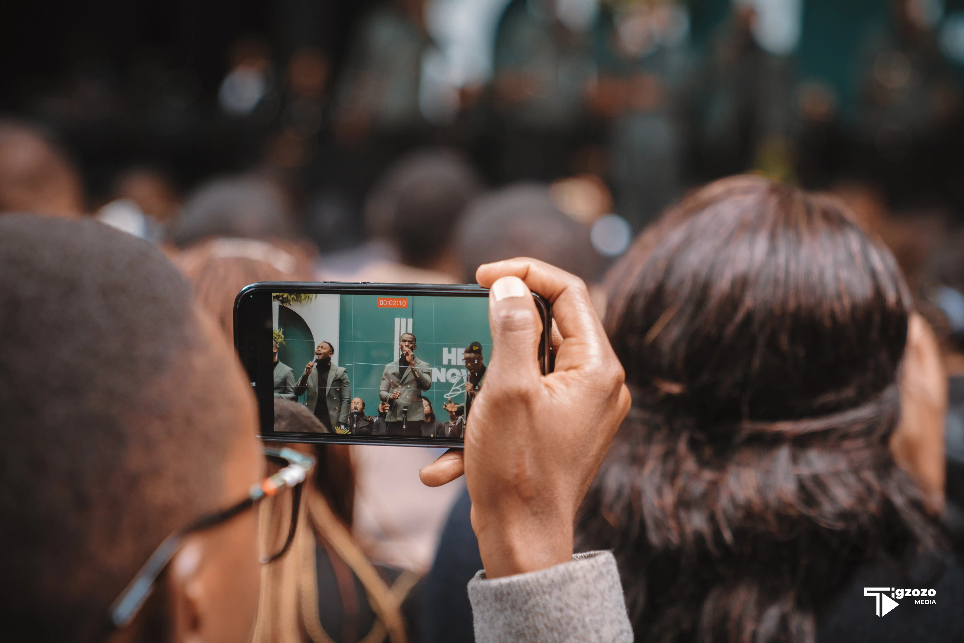 Filmmakers silhouette at sunset