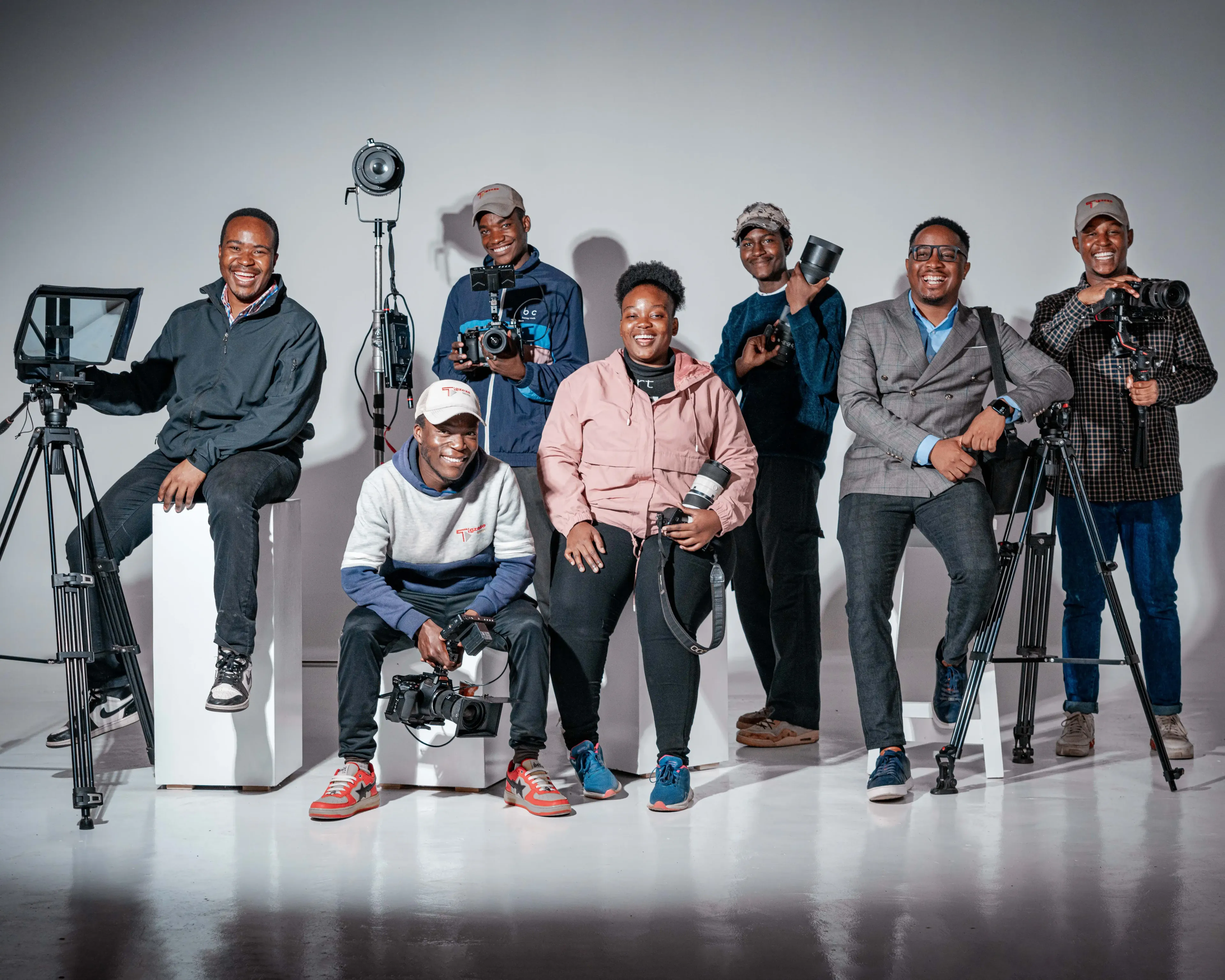 Tigzozo Media production team in Harare, Zimbabwe