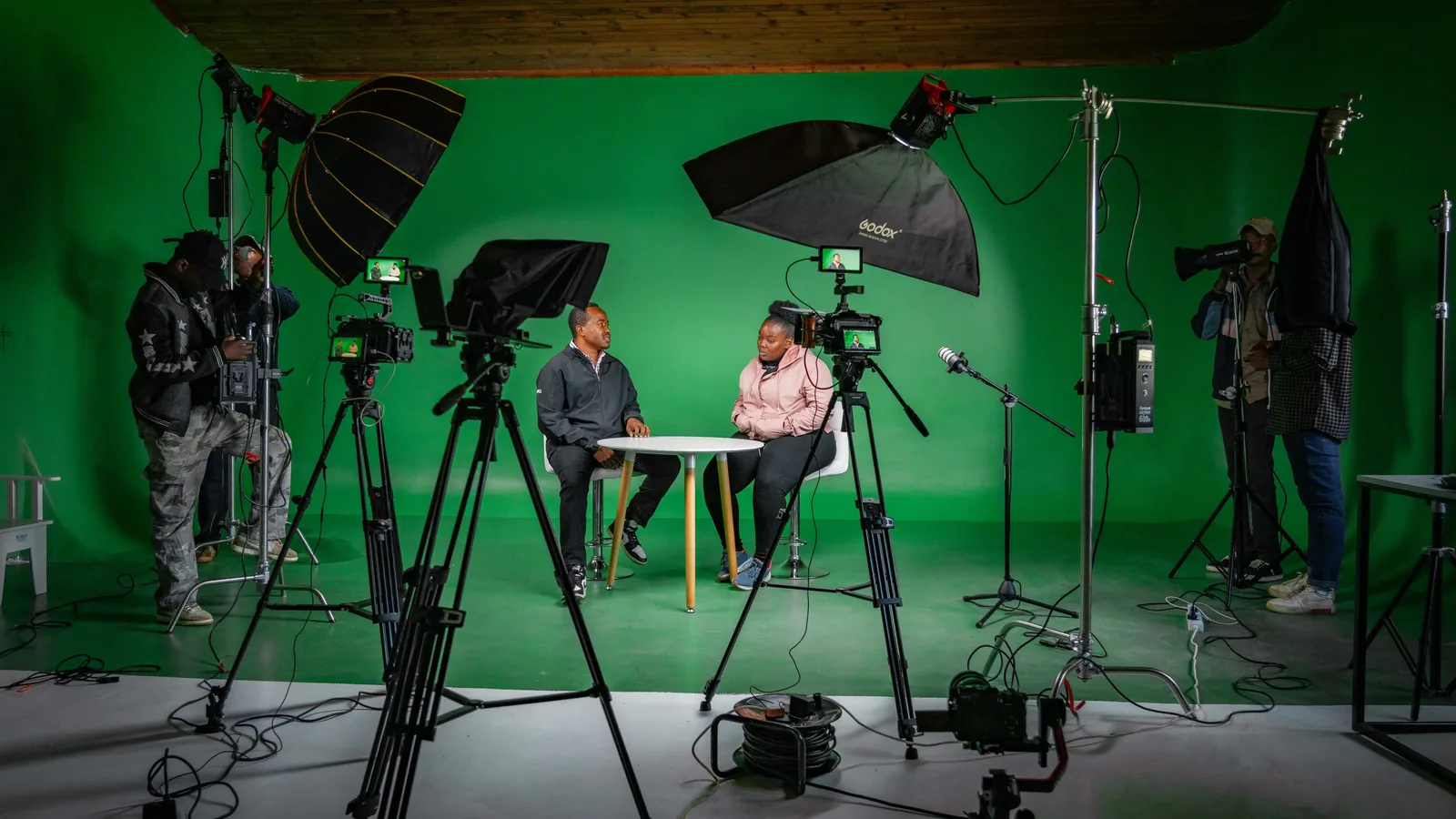 Tigzozo Media studio shoot with lighting and cameras
